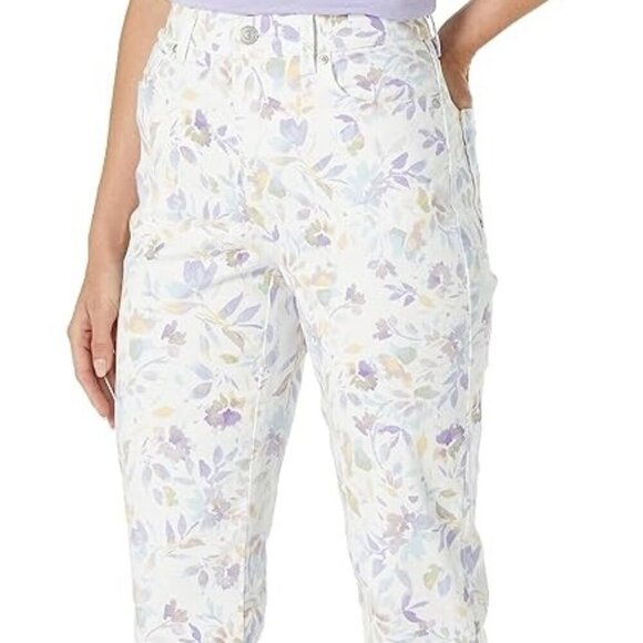 Gloria Vanderbilt Womens Rail Straight Leg  Roll Cuff Capris  Size 16 - Picture 1 of 4